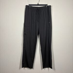 WonderWink Size Large Scrub Pants Black Modern Fit Drawstring Waist Pockets